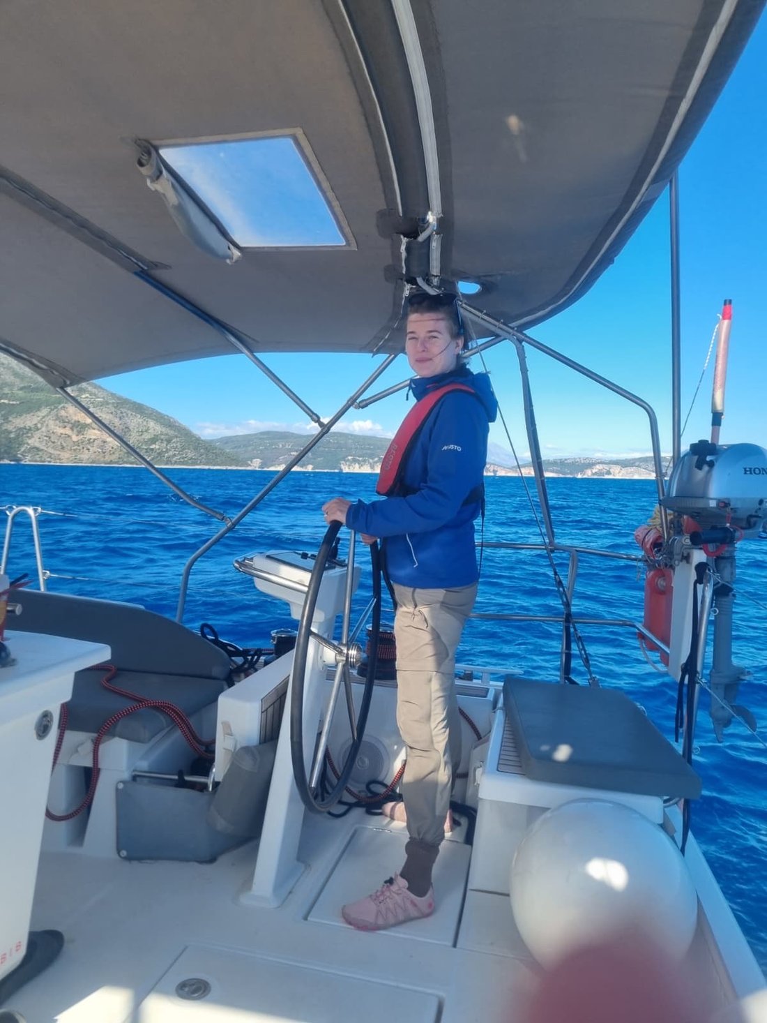 Alice Carpenter at the helm